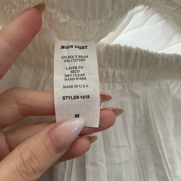 Vintage Cottage Boho Floral Mesh Mix Maxi Skirt Small White - Picture 2 of 4